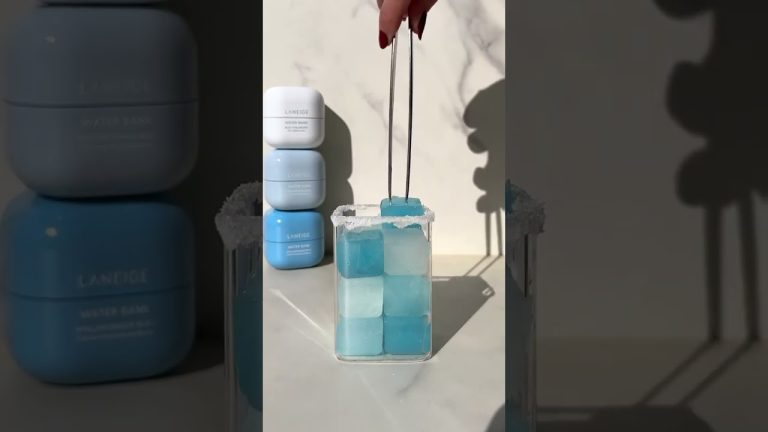 ASMR Making a Water Bank Inspired Drink! 🫧💎✨ How cute are these ice cubes?!