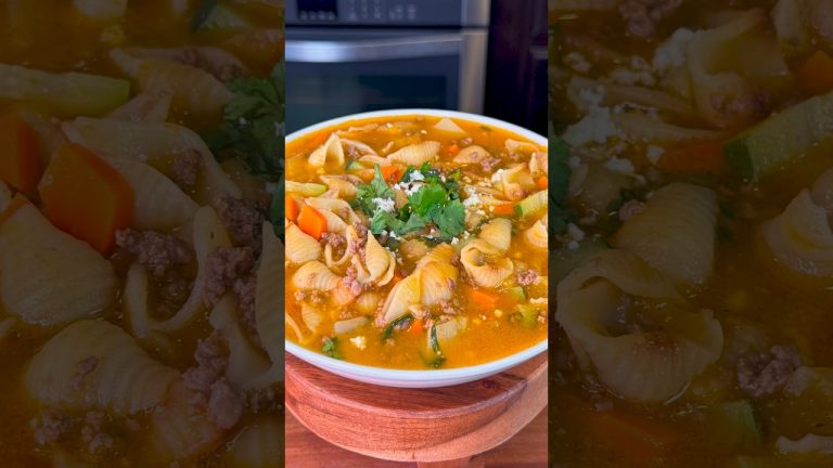 Sopa de Conchitas con Carne Molida Mexican Soup #shorts