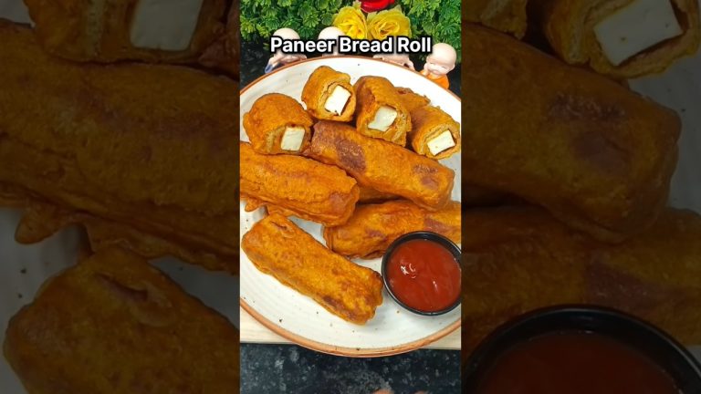 Trending Paneer Bread Roll Recipe 😍paneer roll recipe  #shorts #trending #shortvideo  #foodshorts