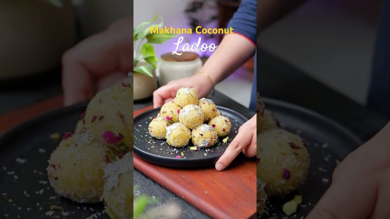 Simple Makhana se mithai ka magic  | Makhana Coconut Ladoo for Festivals #recipe #foxnuts