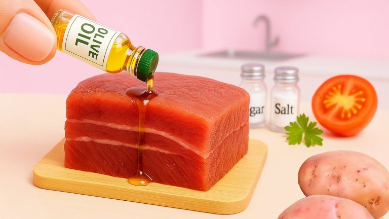 Amazing Miniature Cooking Beef Recipe 🥩 How To Cook Beef Steak with Mashed Potato