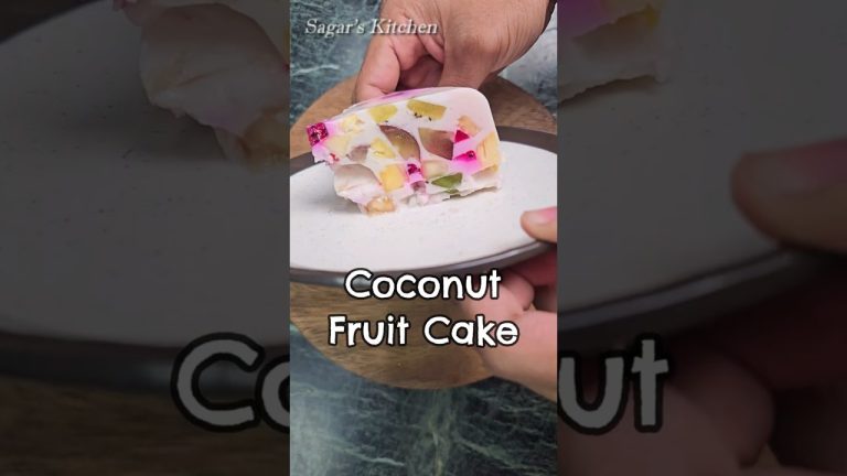 Coconut Jelly Fruit Cake Recipe #Shorts #Cake #FruitCake
