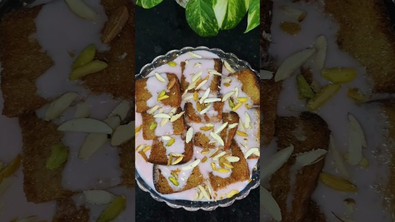 10 mints Shahi Tukda Recipe #Easy Dessert Recipe #Bread Milk Recipe #Viral #Food #Ytshorts #Cooking
