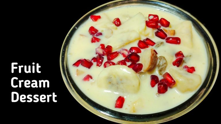Fruit Cream Dessert Recipe /How to make Fruit Cream with Amul Fresh Cream/Fruit Cream Custard Recipe