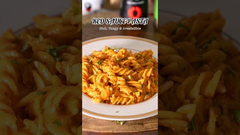 TRENDING RED SAUCE PASTA RECIPE 🔥😍 #pasta #shorts #recipe #trending #viralvideos