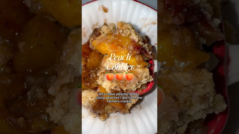 Peach cobbler recipe🍑🤭 #peachcobbler #cobbler #peaches #recipe #recipes #dessert #desserts #baking