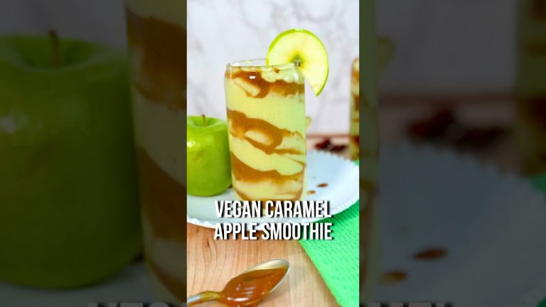 Vegan Caramel Apple Smoothie | Fall Recipe for Glowing Skin #caramelapple #smoothie #fallvibes