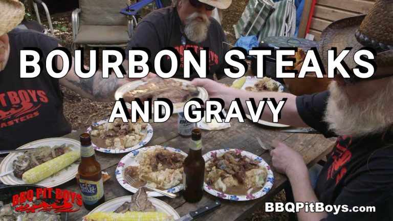 Bourbon Steaks served with Mashed and Gravy