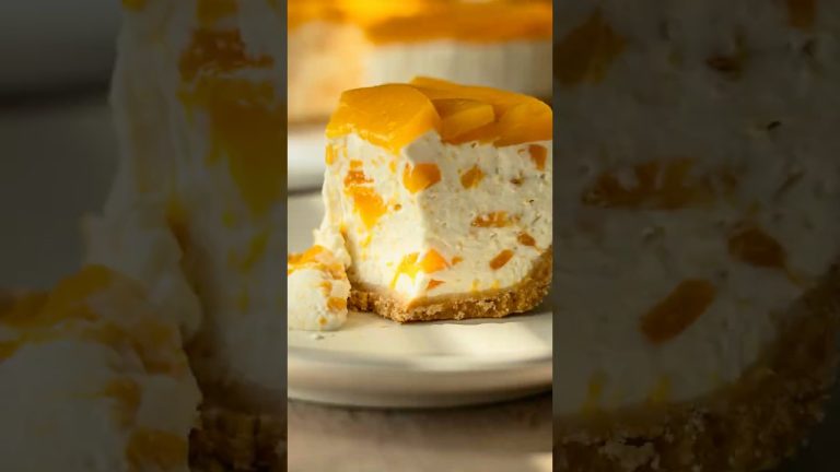 Easy No Bake Peach Cheesecake Recipe | Perfect Summer Dessert Idea
