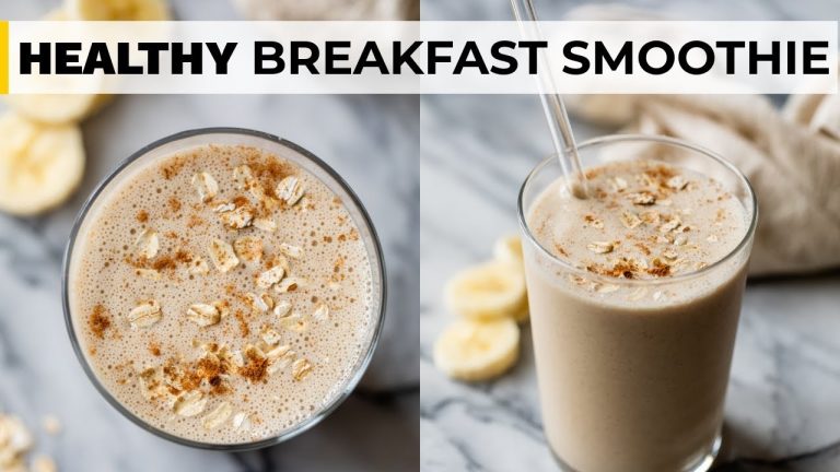 Healthy breakfast Idea Banana oats smoothie