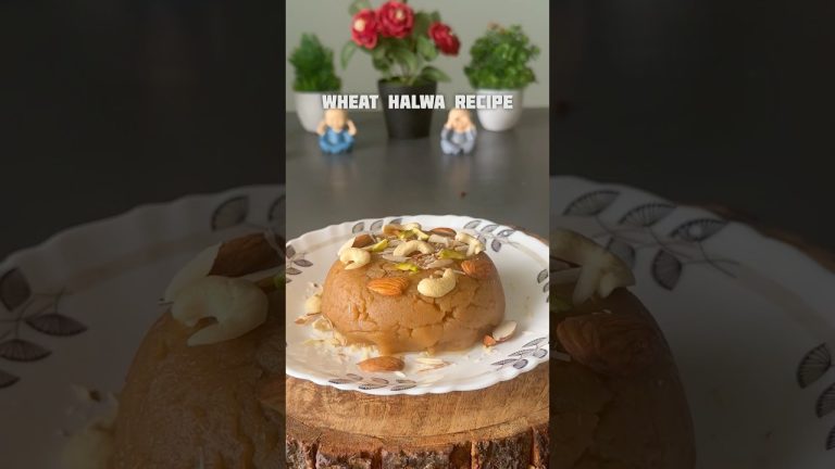 Wheat Halwa Recipe ⬇️ #shorts #recipe #dessert #halwa