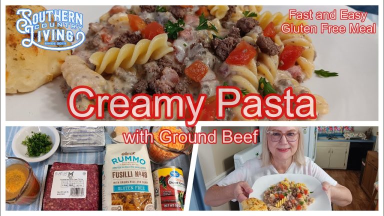 Creamy Pasta with Ground Beef  |  Fast and Easy Gluten Free Meal