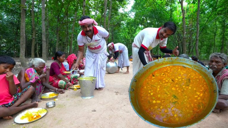 Chola Paneer Veg Daal & Bengali Alu Posto recipe cooking for village people | villfood Kitchen