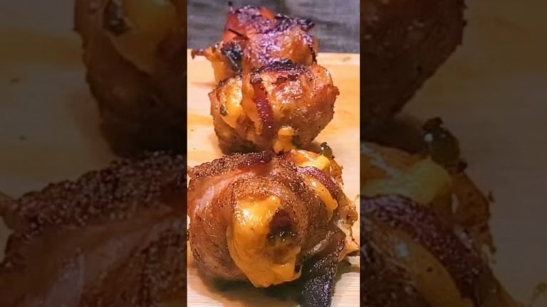Stuffed Bacon Wrapped Chicken Bites # #bearmountainbbq #fuelyourflavor #gameday🏈  #appetizers  #bbq