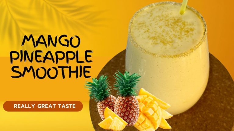 Mango Pineapple Smoothie with Milk & Brown Sugar | Easy Tropical Summer Drink | F For Flavor