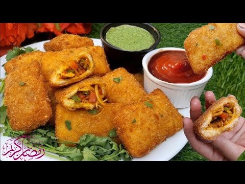 Bread Chicken Cheese Pockets Recipe // Crispy Chicken Snacks Recipe //#2025recipe