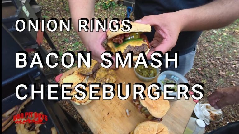 Rodeo Style Bacon Onion Ring Smash Burgers