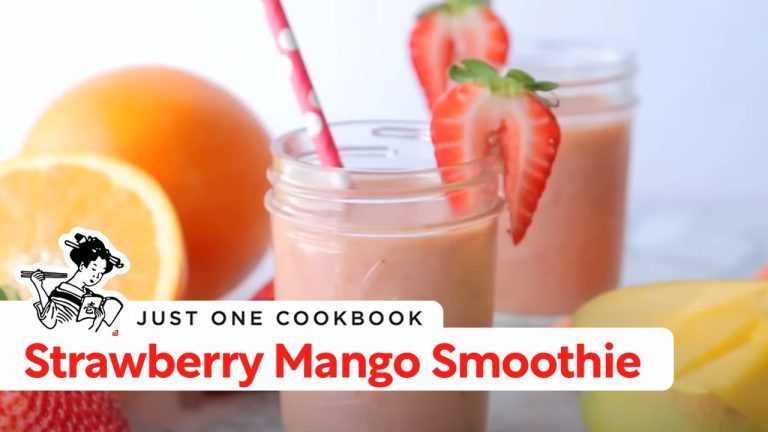 How To Make Strawberry Mango Smoothie (Recipe) ストロベリーとマンゴーのスムージーの作り方 （レシピ）