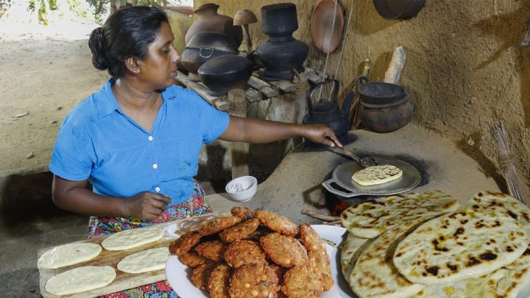 Chicken naan roti and masala vade/ A village food bursting with flavor.    village kitchen recipe