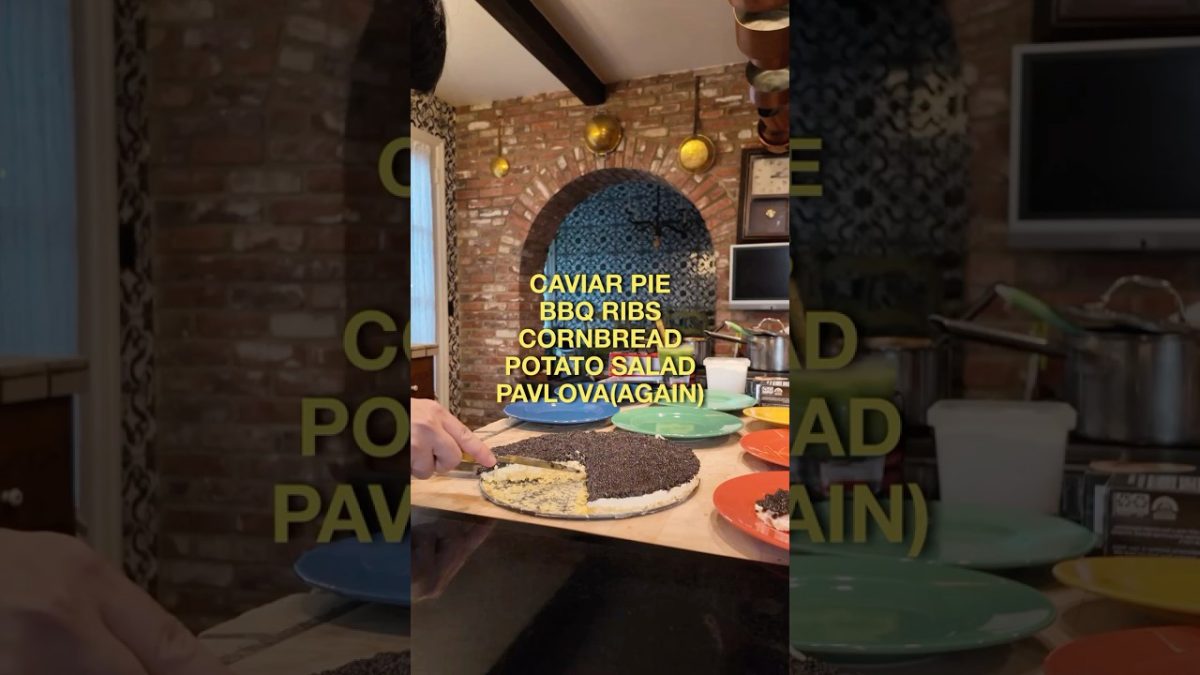 What I made as a personal chef in Beverly Hills. Caviar pie. BBQ Ribs. Cornbread. Pavlova(again)