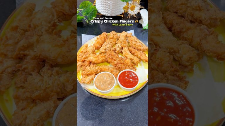 KFC Style Crispy Chicken Fingers Recipe with Canes Sauce #shorts #viralrecipe