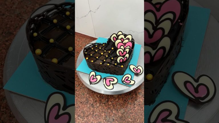 Beautiful truffle heart shape cake #shorts #trending #heartshapecake