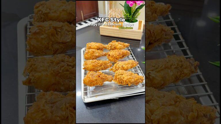 KFC Style Crispy Fried Chicken with Sauce Recipe #recipe #friedchicken #shorts #comfortfood