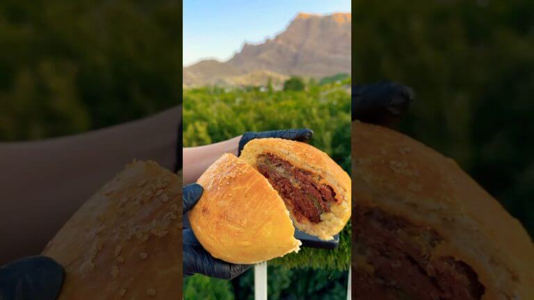 Stuffed Burger Bread 🥯🍔🔥 (BBQ Style)#shorts #burger #food