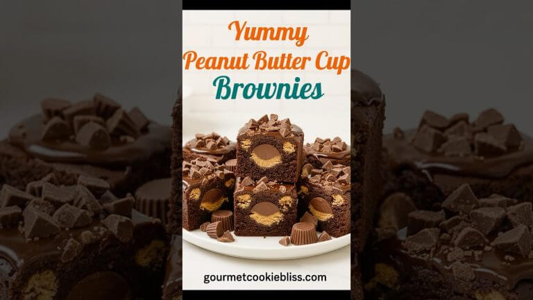 HOMEMADE PEANUT Butter Cup Brownies Recipe (So Easy!)😊 #Shorts