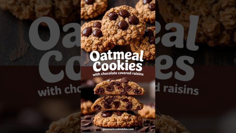 CHEWY OATMEAL Cookies Recipe with Chocolate Raisins!🍪 #Shorts