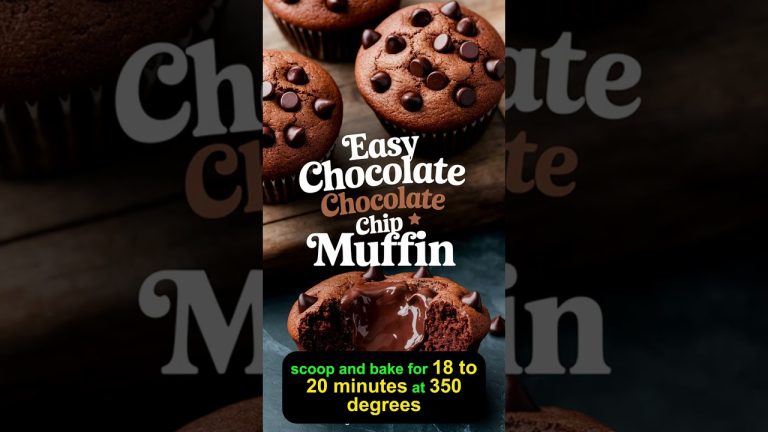 BAKERY-STYLE Chocolate Muffins Recipe in 20 Minutes!😊 #Shorts