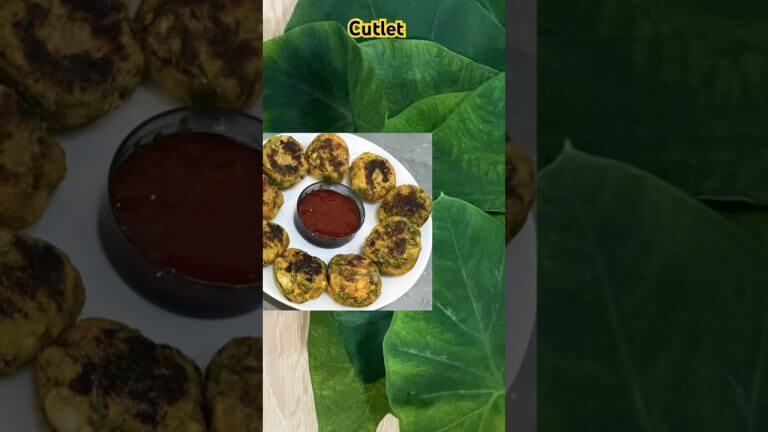 How to make crispy Cutlet from Aarabi leaves #recipe #food#shorts