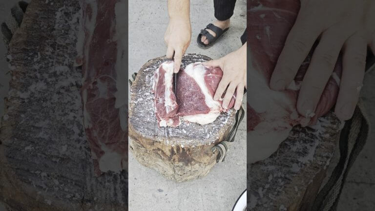 Satisfying Meat Cutting ✨ | Perfect Knife Skills #bbq #shorts