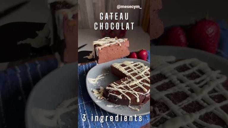 GATEAU CHOCOLAT : 3 ingrédients, pas de sucres, pas de farine ! 🍫
