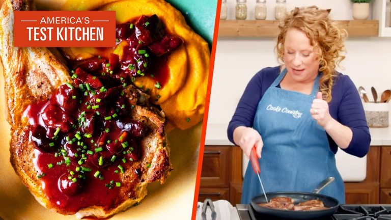 Pork Chops with Bourbon-Cherry Sauce Is the Perfect Fall Dinner | America’s Test Kitchen
