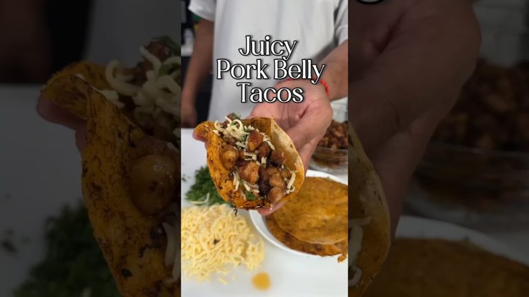 HOW TO MAKE HOMEMADE JUICY PORK BELLY TACOS #shorts