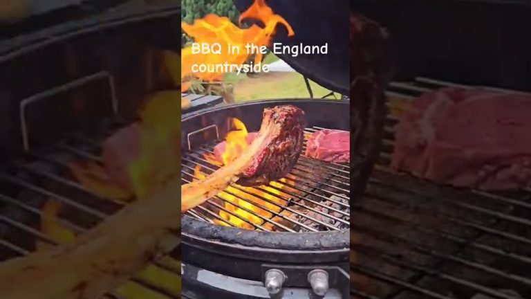 英国乡下BBQ The charcoal BBQ in England countryside