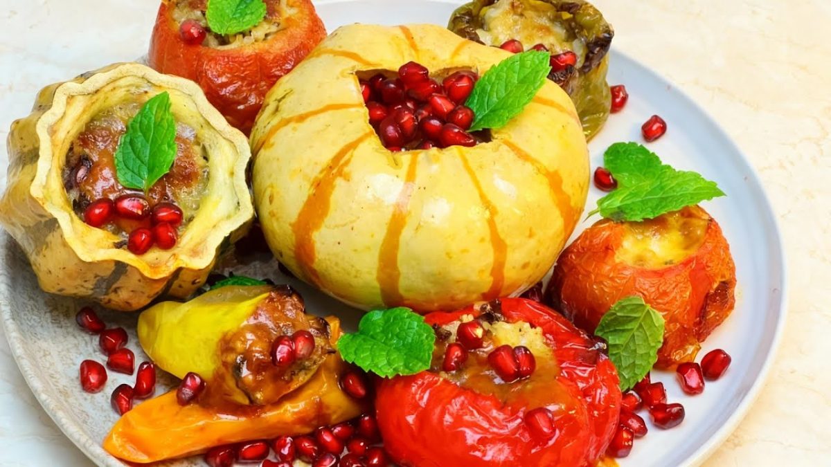 Juicy Stuffed Peppers, Pumpkins & Tomatoes | Best Beef Rice Recipe