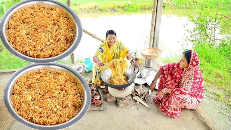 মাটির চুলায় রেস্টুরেন্টের মতো এগ চিকেন চাউমিন বানালাম || chicken chawmin recipe