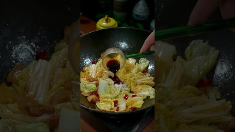 Fried cabbage with pork belly  #cooking #easyrecipe #recipe