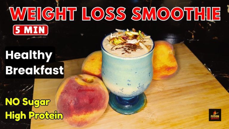 Peach Chia Smoothie | Weight Loss Drink By Fusion Delights | Healthy Breakfast Ideas