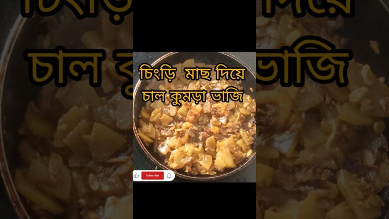 চাল কুমড়া ভাজি চিংড়ি মাছ দিয়ে। #cooking #recipe  # fishing #fish