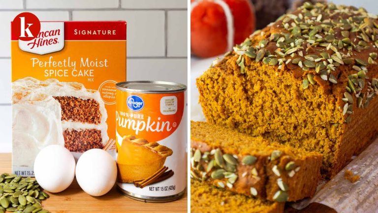 Pumpkin Bread with Spice Cake Mix (4-Ingredient Recipe)