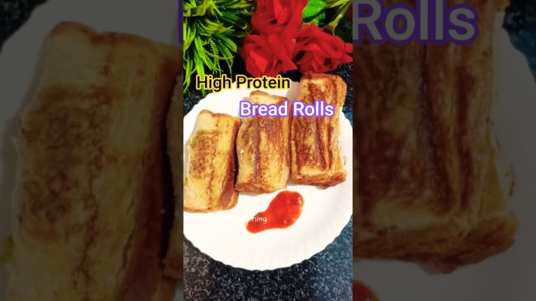 Quick & Easy High Protien Bread Rolls#shorts #food #cooking #asmr #recipe #breadroll #crunchytreats