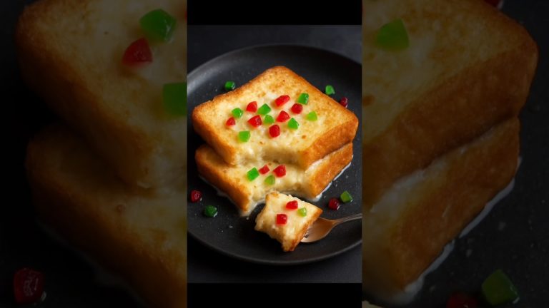 Easy Bread Malai Toast Recipe | Instant Sweet Dish with Tutti Frutti | Quick Dessert#shorts
