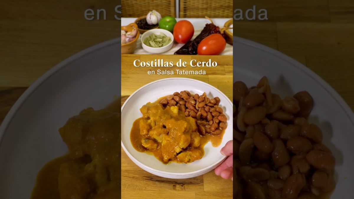 Receta de Costillas de cerdo en salsa tatemada
