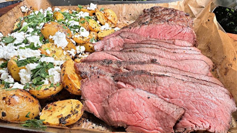 Tri Tip mit Zitronen-Feta Kartoffeln vom Grill