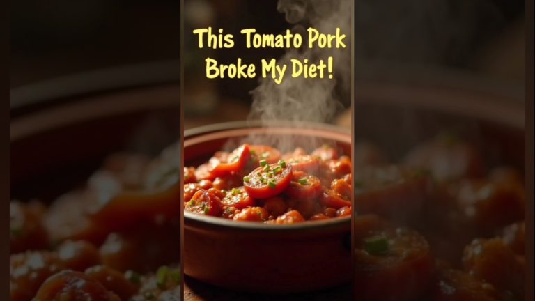 “This Tomato Pork Broke My Diet! 🍅🔥 | Crazy Good 1-Min Recipe!”