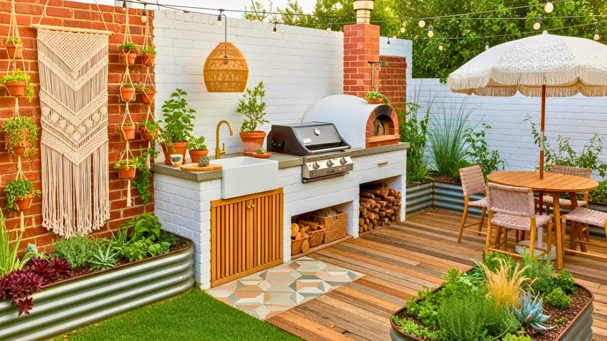 Small Outdoor Kitchen Ideas- Budget BBQ Area, Grill Station and Pizza Oven Designs for Tiny Backyard
