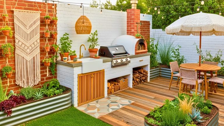 Small Outdoor Kitchen Ideas- Budget BBQ Area, Grill Station and Pizza Oven Designs for Tiny Backyard
